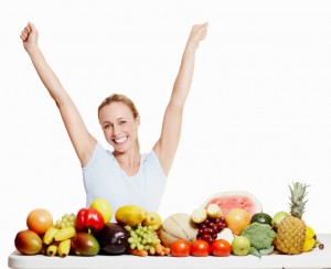 slim woman with many fruits  2